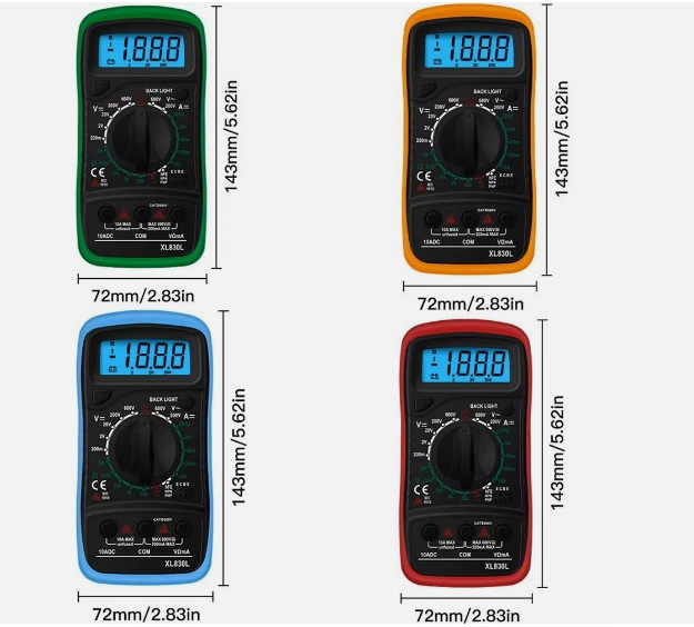 Digital Multimeter AC DC Voltmeter Ammeter Ohmmeter Volt Tester Meter XL830L USA