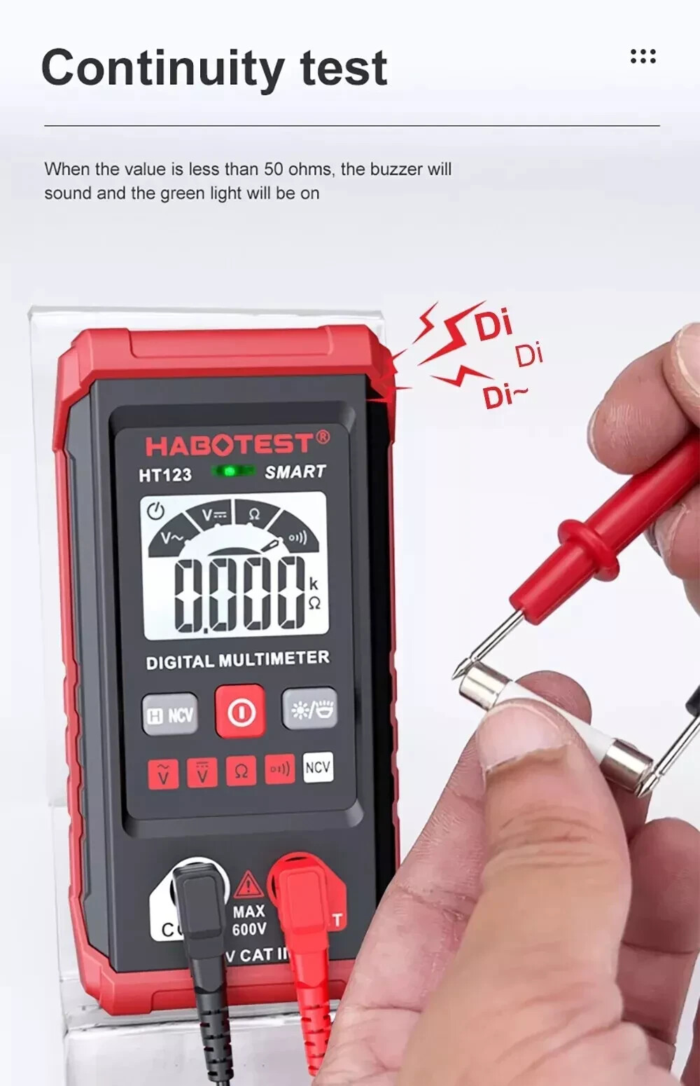 AUTO Scanning Digital Multimeter Smart Voltmeter Ohmmeter AC DC Meter Tester