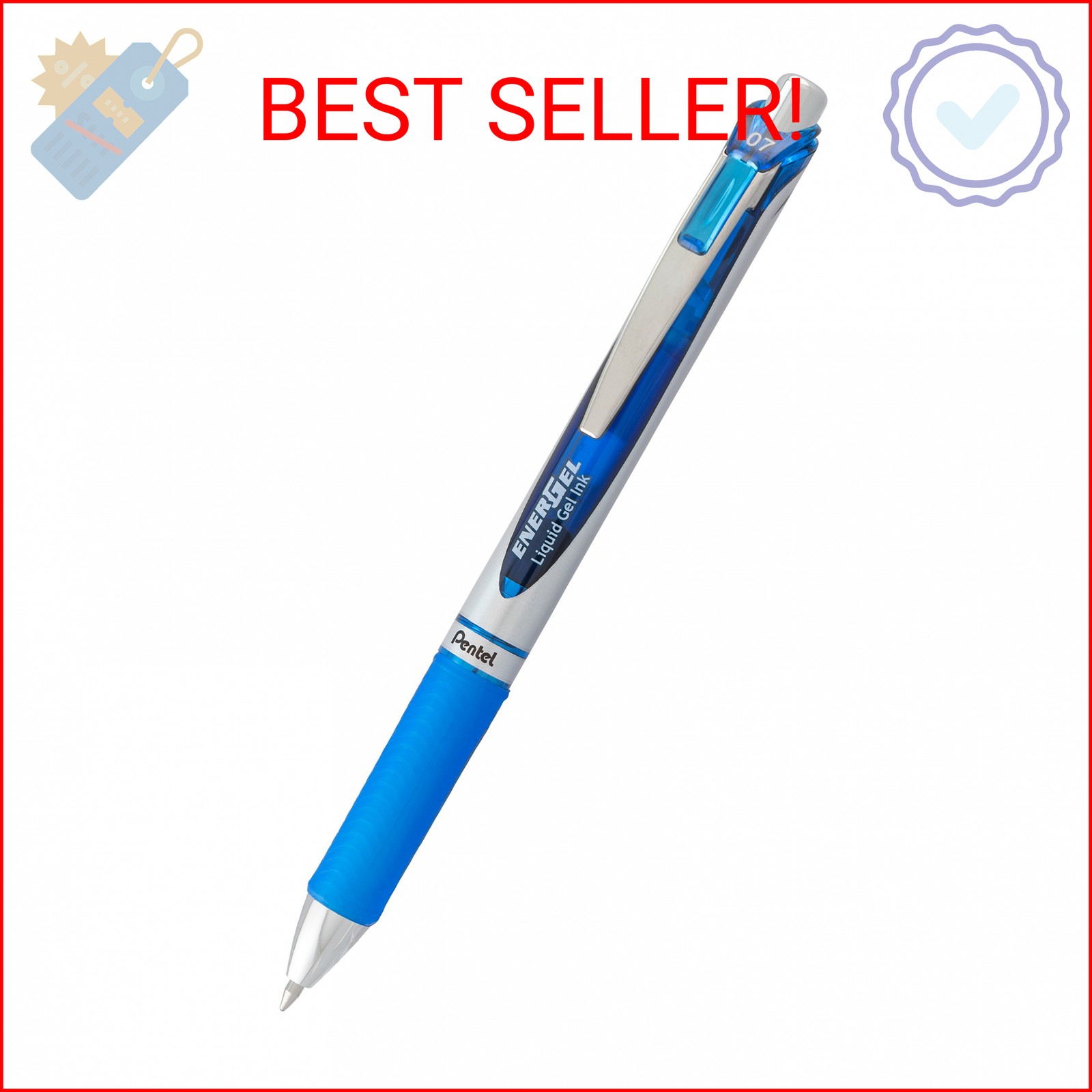 Pentel EnerGel Deluxe RTX Retractable Liquid Gel Pen, 0.7mm, Metal Tip, Blue Ink