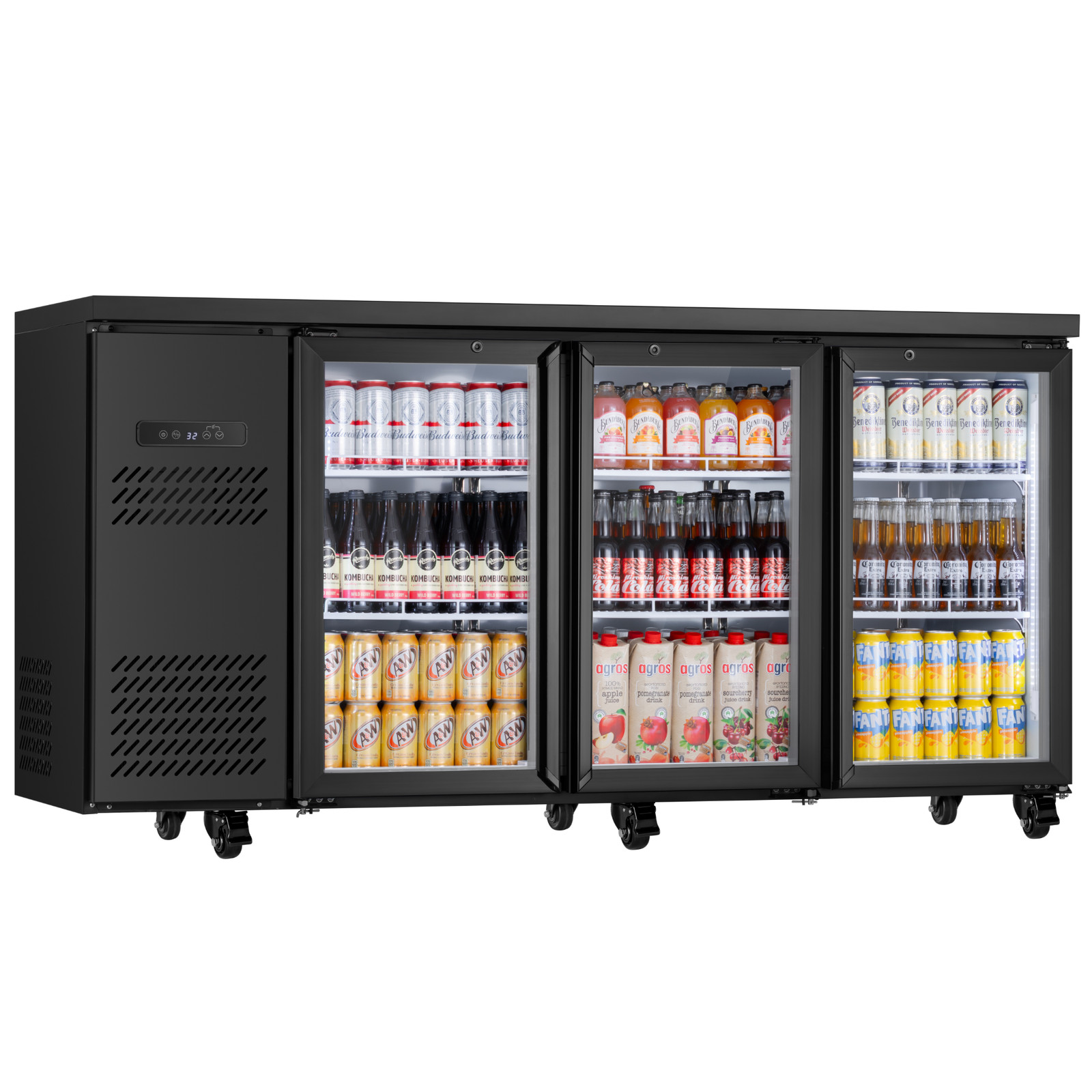 Yeego 19.6 Cu.Ft Commercial Back Bar Cooler with 3 Glass Door for Beverages New