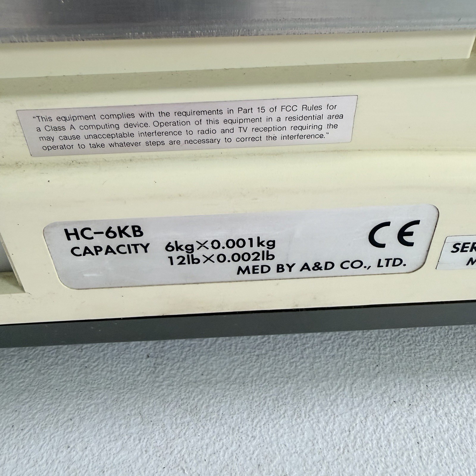 A&D HC-6KB Precision Counting Scale 12lb X 0.002lb 6kg X 0.001kg W/ Cord TESTED