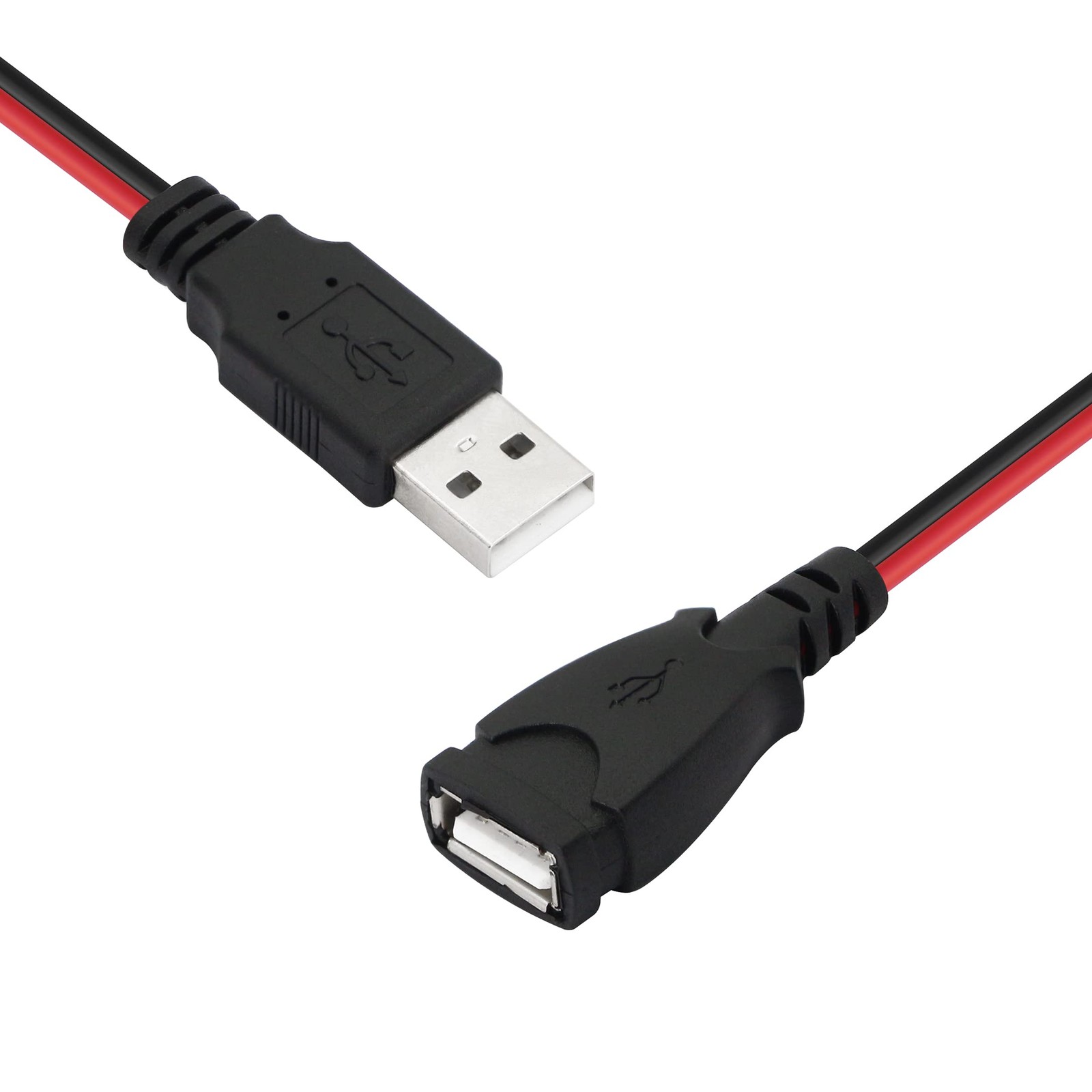Alligator Clip to USB Test Leads Red Black Wire 5A Current 50cm Cable