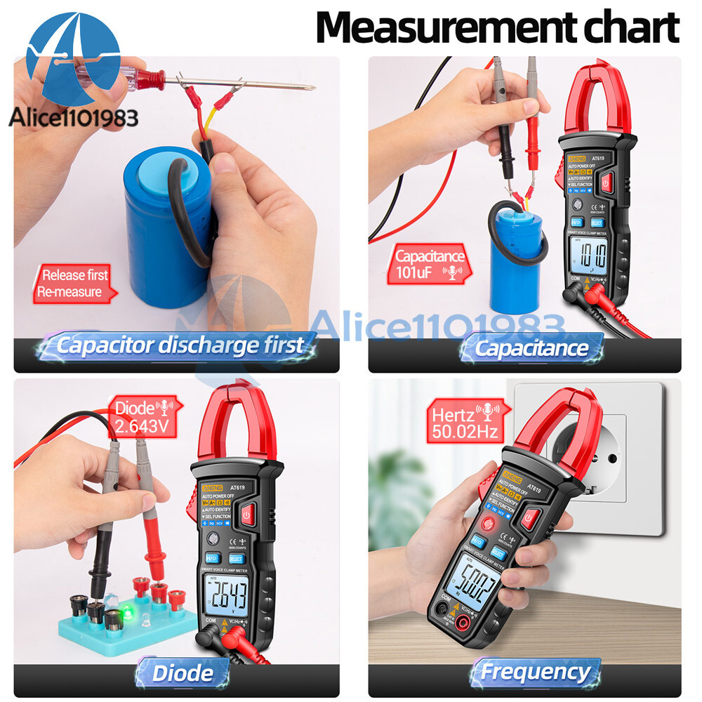 ANENG AT619 Digital Voice Broadcast Multimeter Professional AC DC Clamp Meter