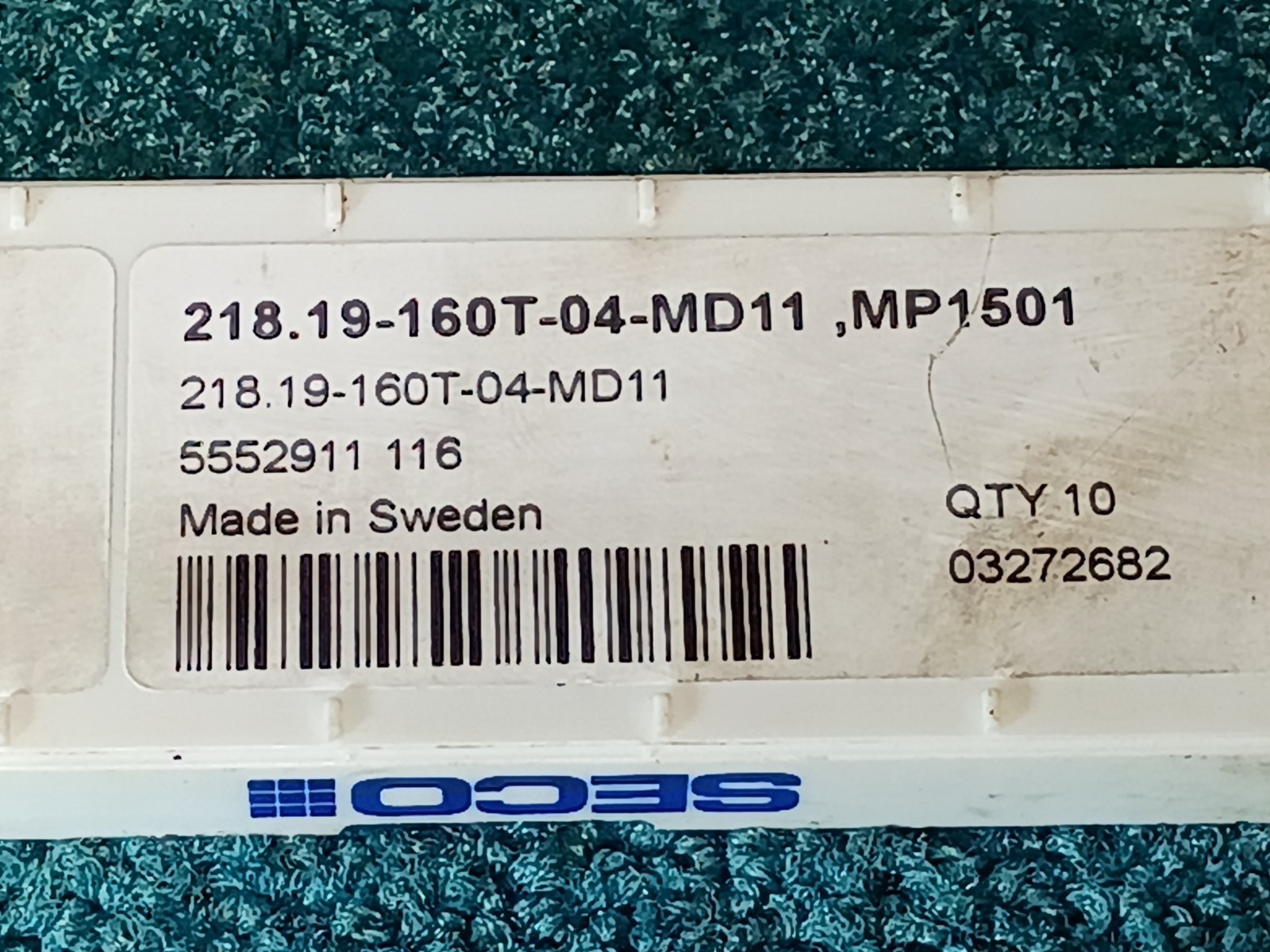 1.5″ Indexable Copy Mill 1.5″ SHK 8″ L Seco 218.19-160T-04-MD11 MP1501 Inserts