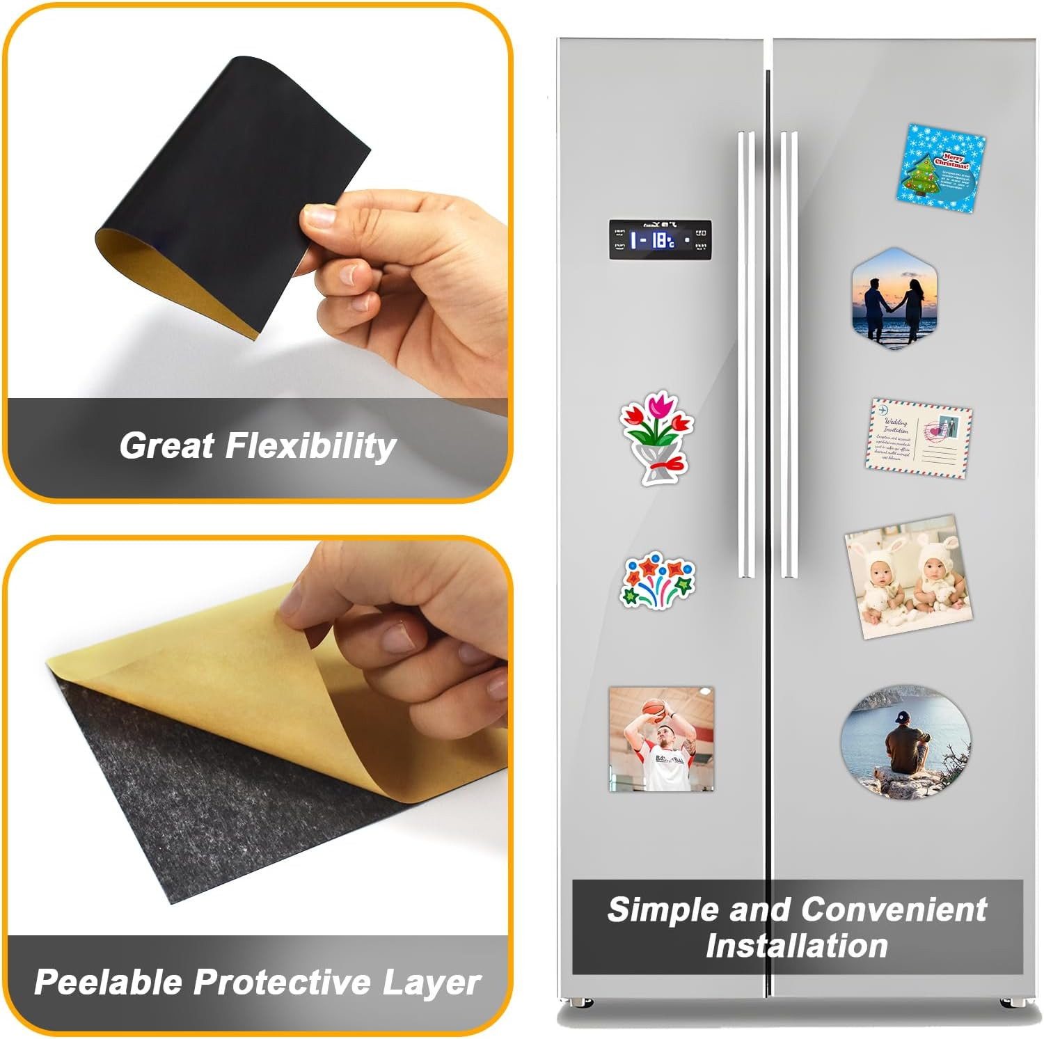 Magnetic Sheet with Adhesive Backing 6 X 8, 6 Pack | Magnet Paper Sheets for Cla