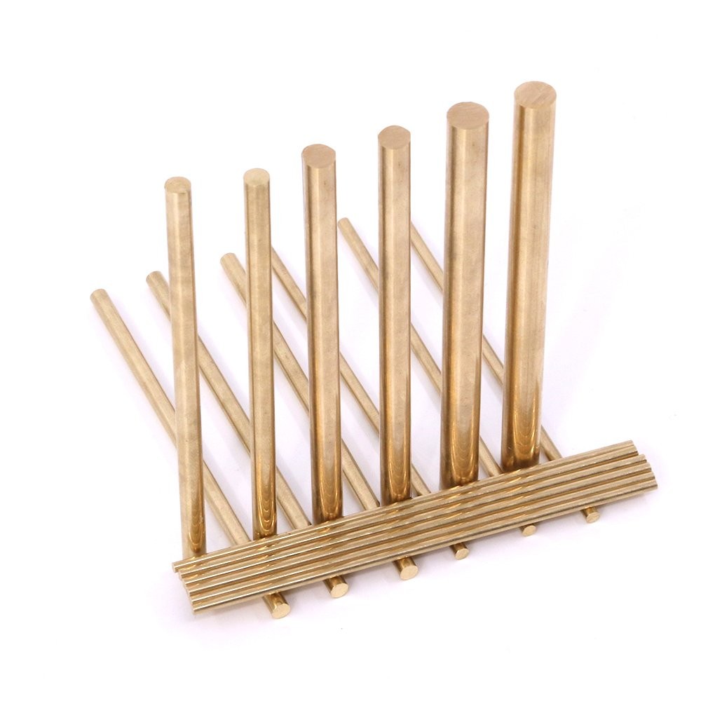 Swpeet 18Pcs Assorted Brass Solid Round 2mm x 100mm to 8mm x 100mm,