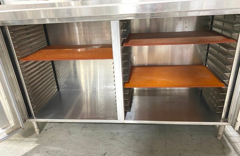 Cabinet/ By Champion Stainless Steel / 2 Glass Doors 61″w x 22″d x 39″H