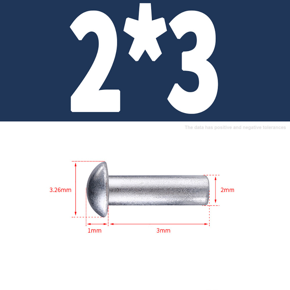 Solid Aluminium Round Head Rivets DIN 660 Domed Head M2 M2.5 M3 M4 M5 M6 M8