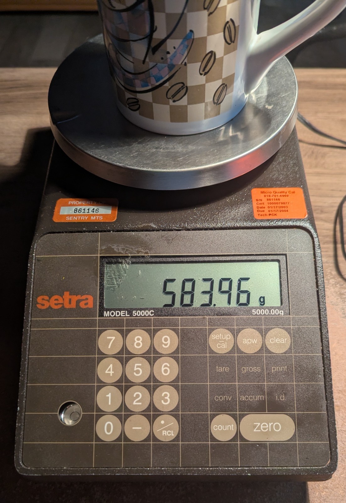 Setra 5000C Top Loading Balance 5000g Digital Lab Scale w/ AC Adapter