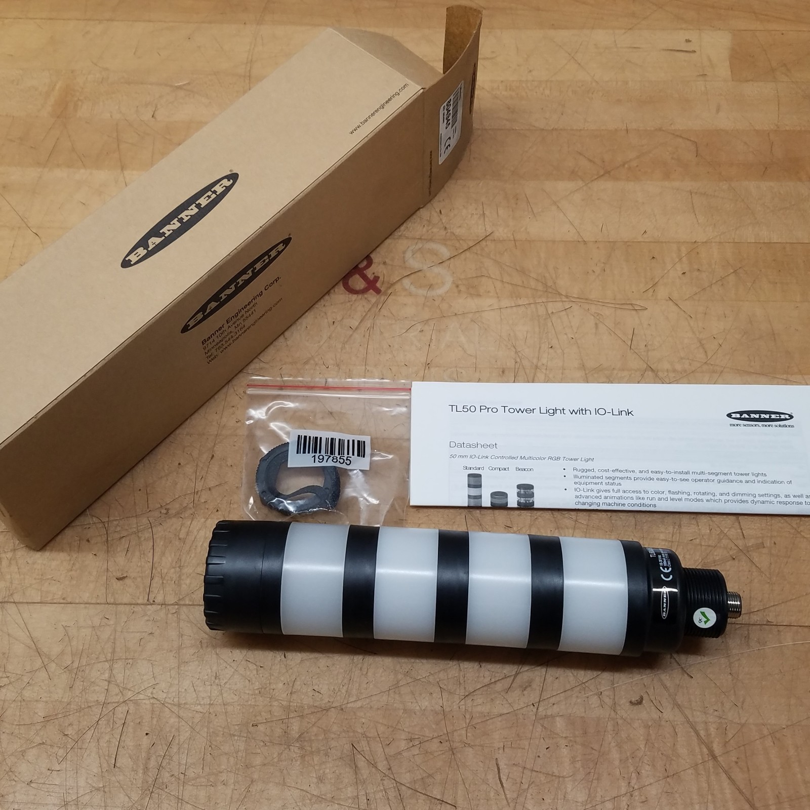 Banner TL504AKQ Tower Light with IO-Link, 18-30V DC, IP50, Multicolor – NEW