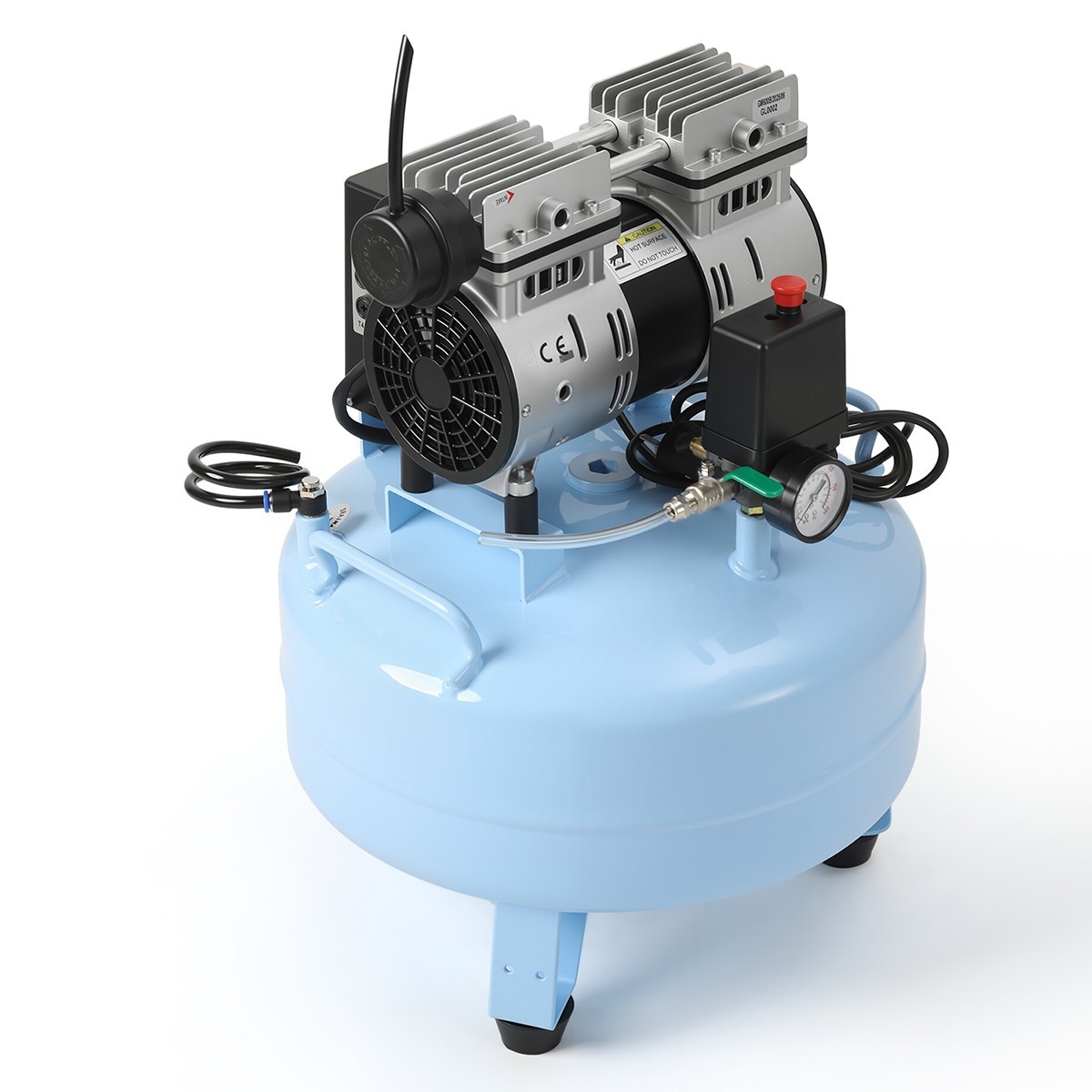 AZDENT Portable Dental Mobile Silent Oil-Free Air Compressor 24L/40L Air Tank