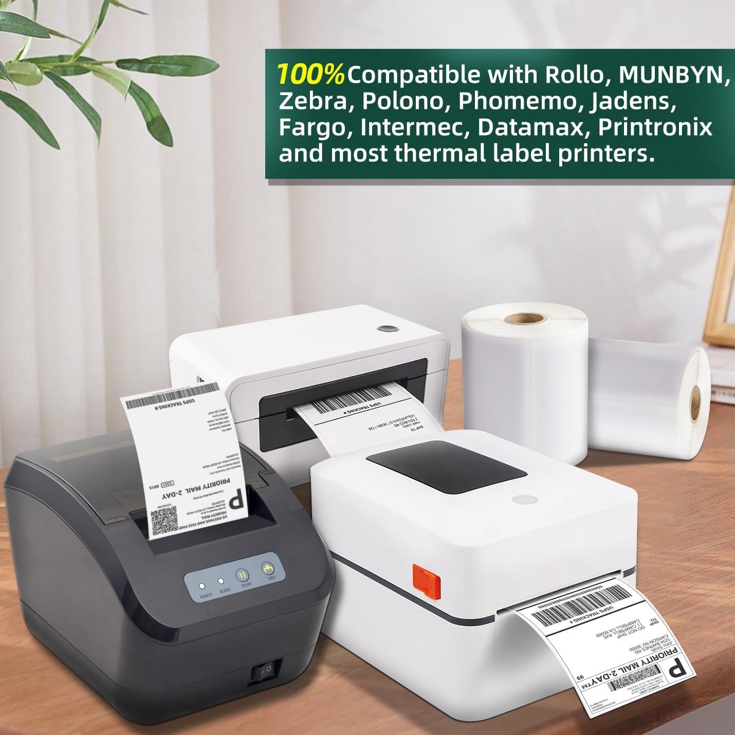 Fanfold & Roll 4″x6″ Direct Thermal Shipping Labels For Zebra Eltron and Rollo