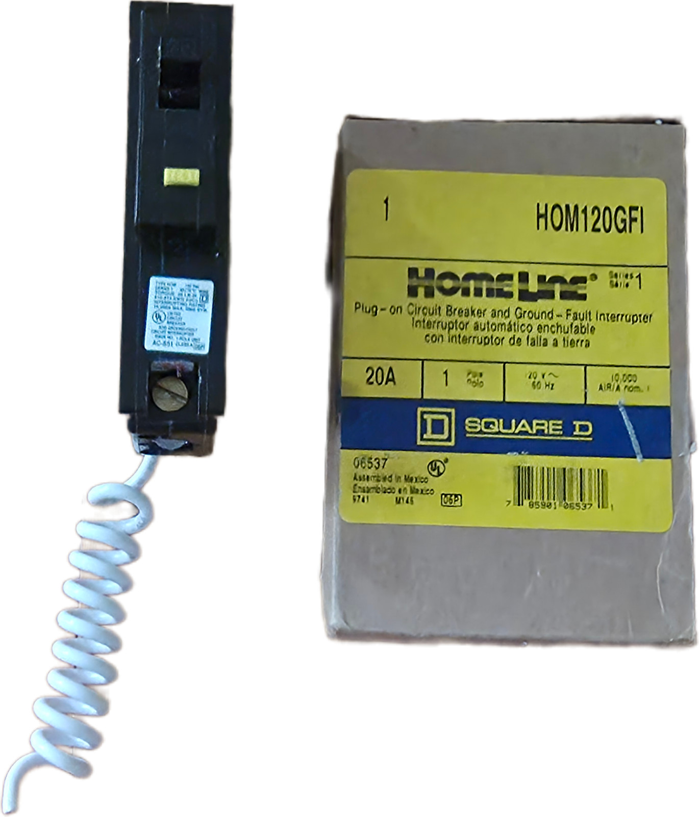 NEW Square D HOM120GFI Homeline Circuit Breaker 20A 1-Pole 120V