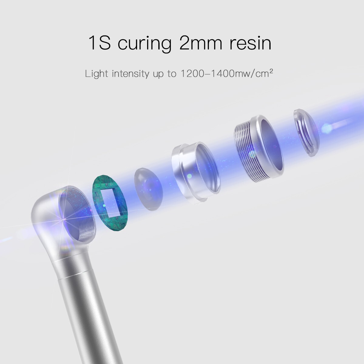Dental Cordless LED Curing Light Lamp 1 Second Cure 800-1400mw/cm² AZDENT