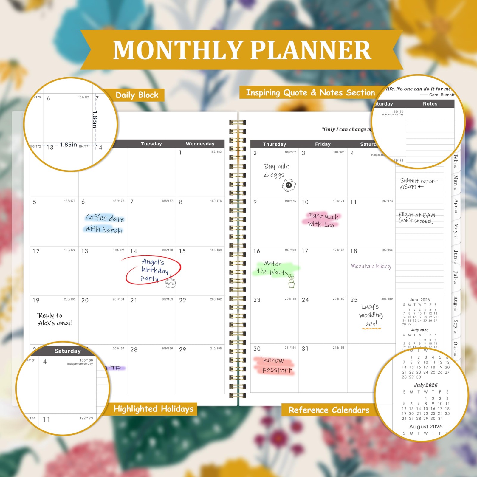2026-2030 Monthly Planner – 5 Year Monthly Planner/Calendar 2026-2030, JAN. 2