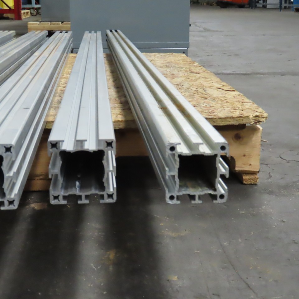 2-1/2″ x 2-1/2″ x 75-1/4″ L Extruded Structural Aluminum W/3/4″ T-Slot Lot Of 4