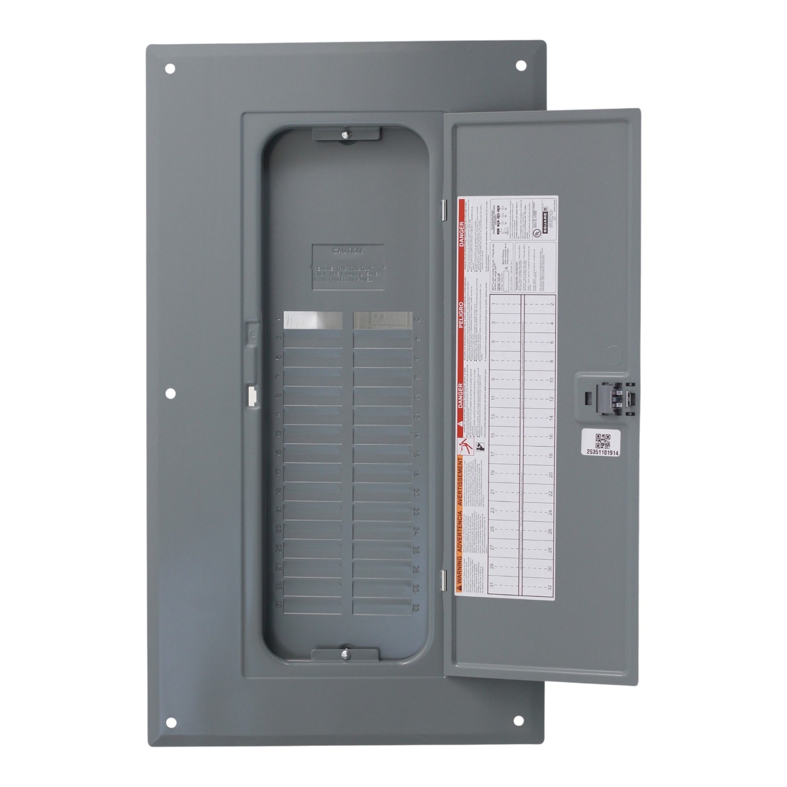 Square D QO QOC32UF 32-Space Flush Cover Load Center Cover For QO132L125PG