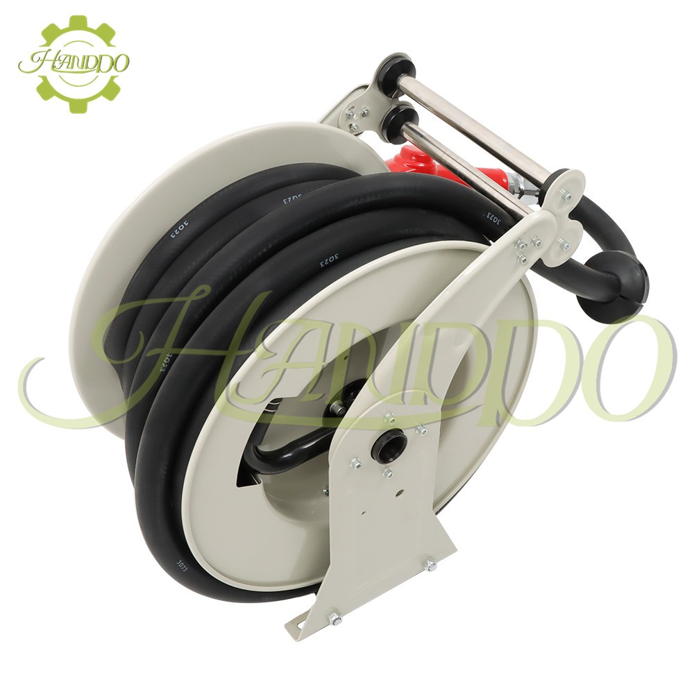 1″ × 50FT Diesel Hose Reel Fuel Hose Reel with Fueling Nozzle Retractable 300PSI
