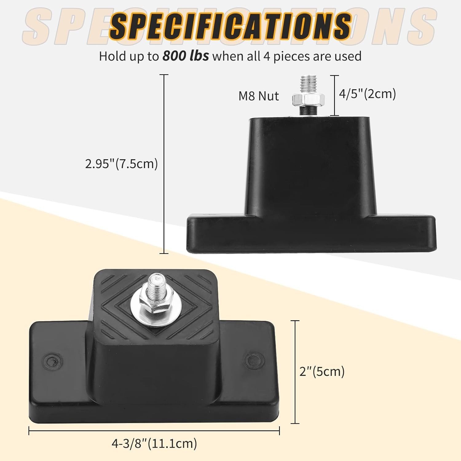 4Pack Rubber Vibration Isolator Mounting Bracket, Air Conditioner Mounting Br…