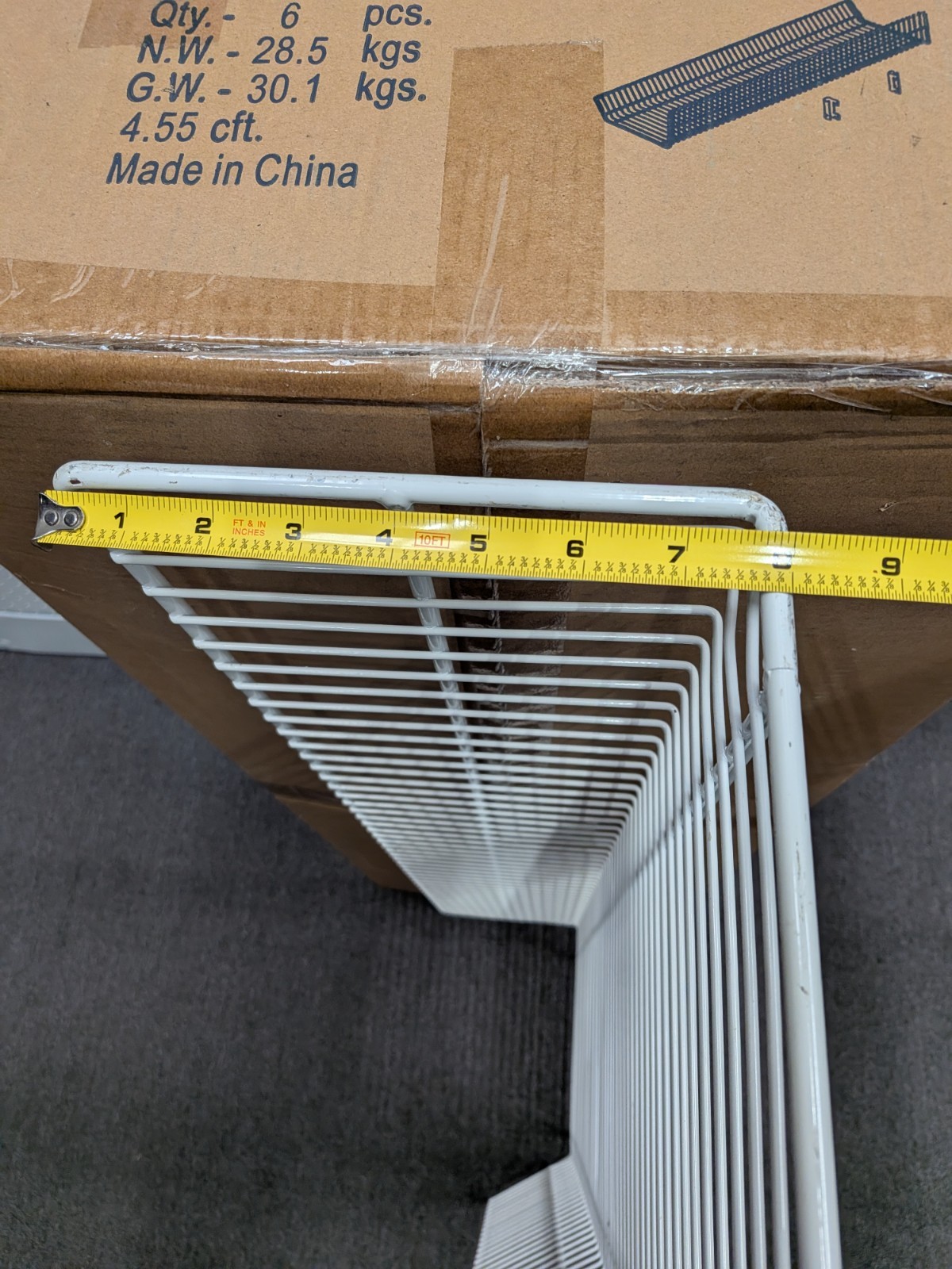Lozier Gondola Shelving Wire Basket Endless Basket 939-3473-02-W Case Of 6 White