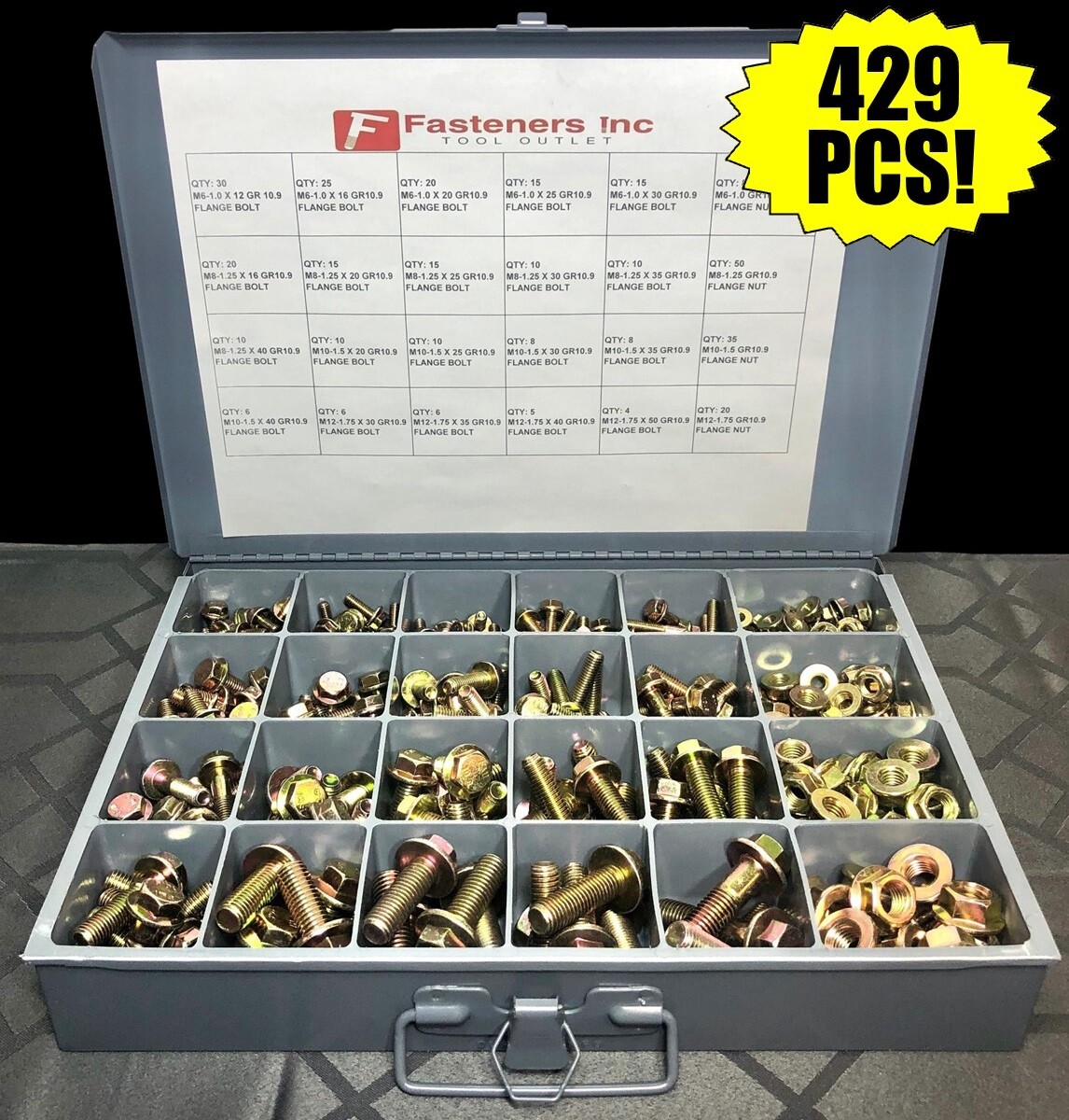 Metric Hex Flange Nuts Class 10 (Grade 8) Zinc Yellow (Choose Size & Qty)