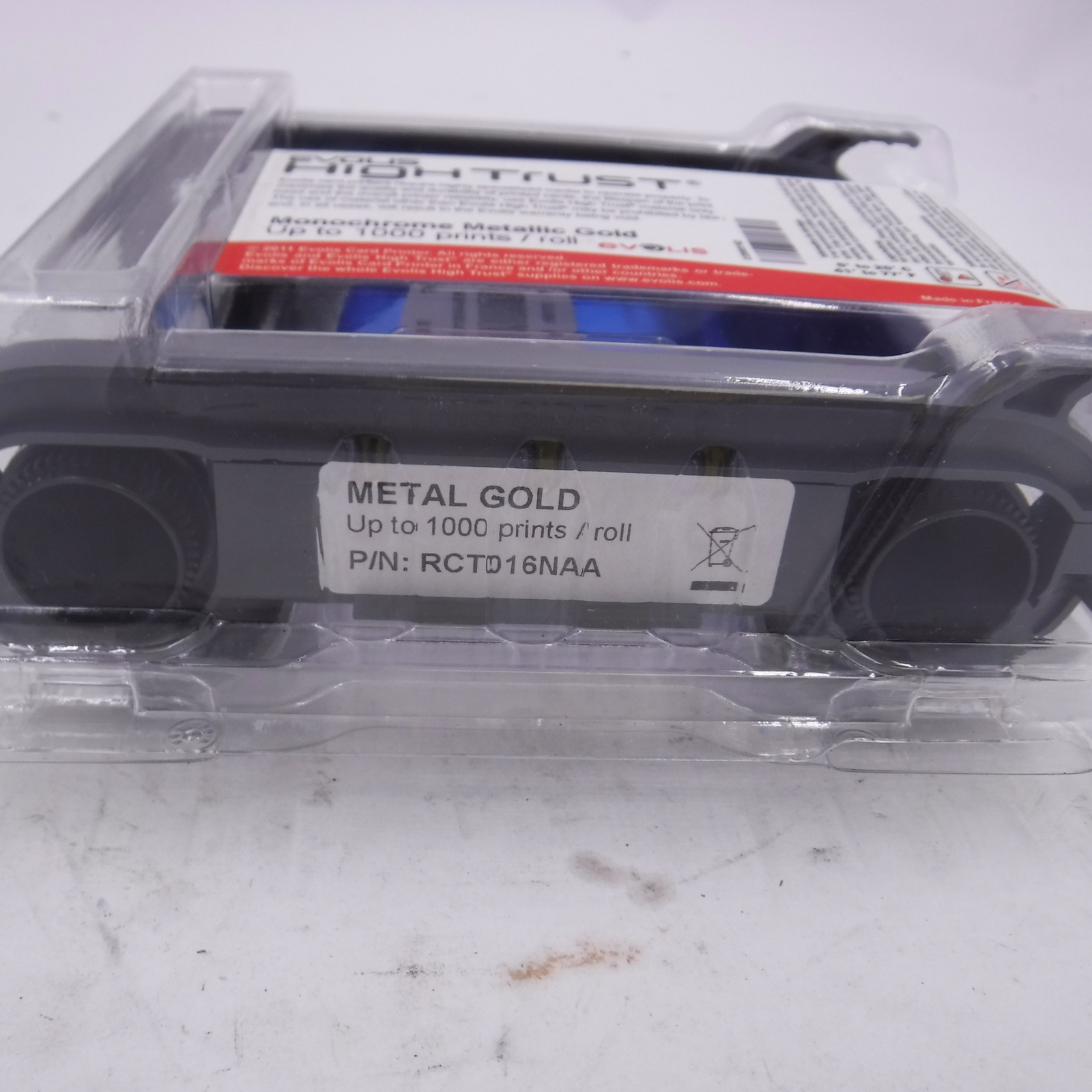 Evolis Metallic Gold Monochrome Ribbon – 1,000 prints RCT016NAA for Elypso/Zeniu