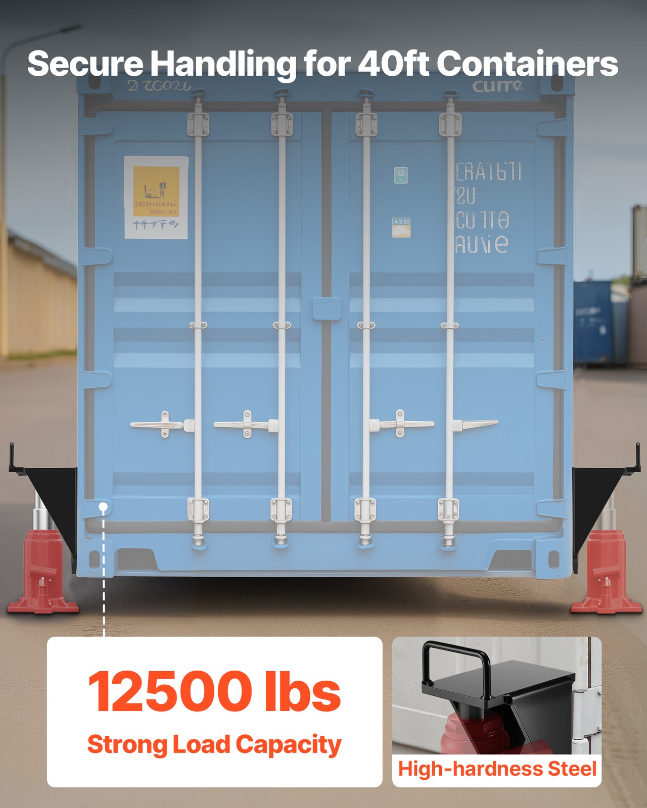 VEVOR 2-Pack Shipping Container Jack Lug with Handle Storage Leveler Booster