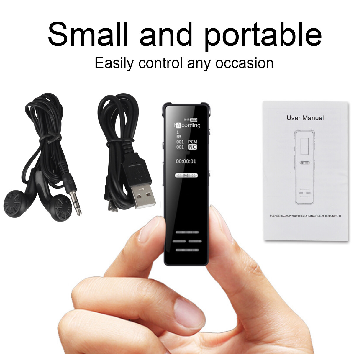 128G Spy Audio Recorder Digital Voice Activated Mini Sound Dictaphone/MP3 Player