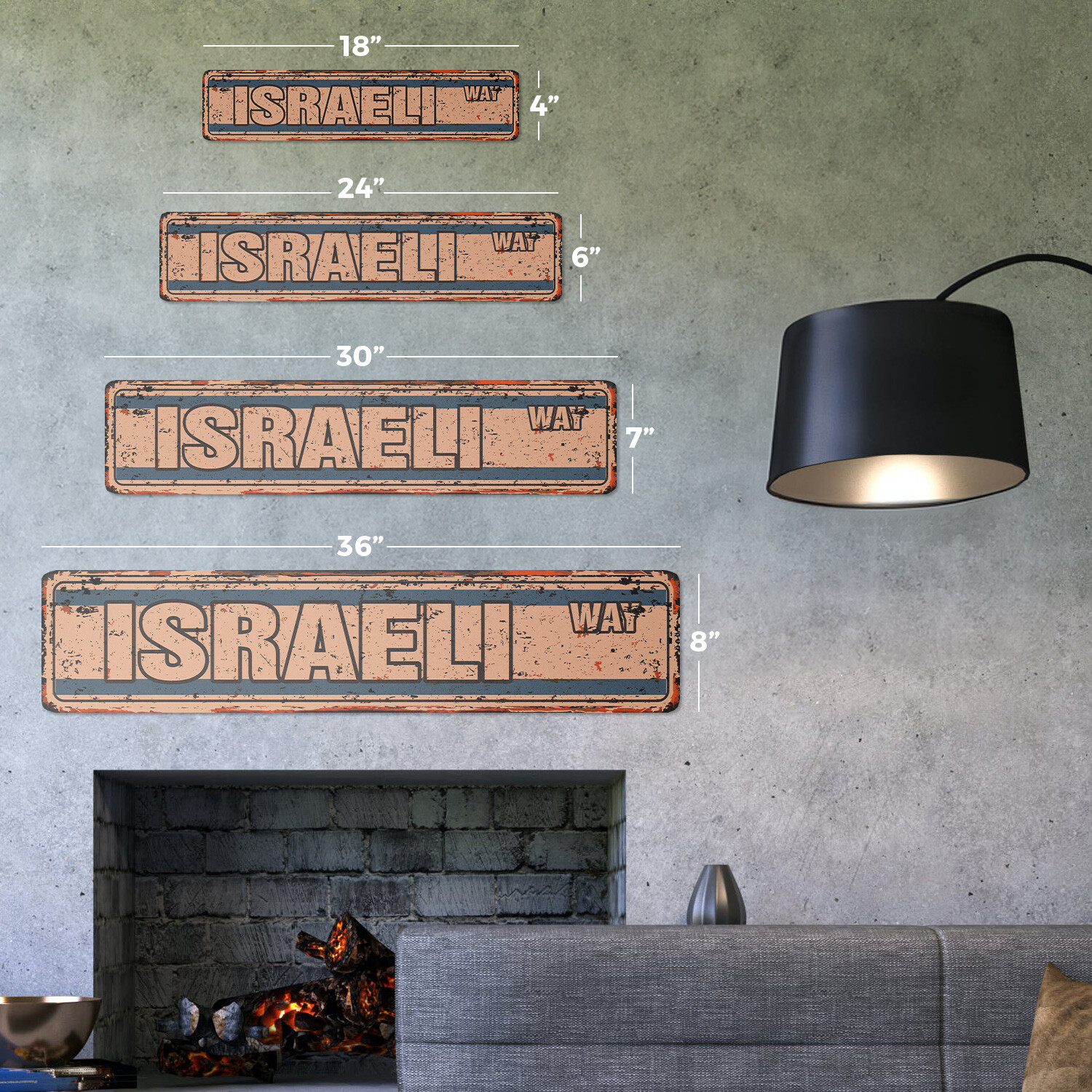 ISRAELI FLAG Vintage Street Sign israel national nation pride country