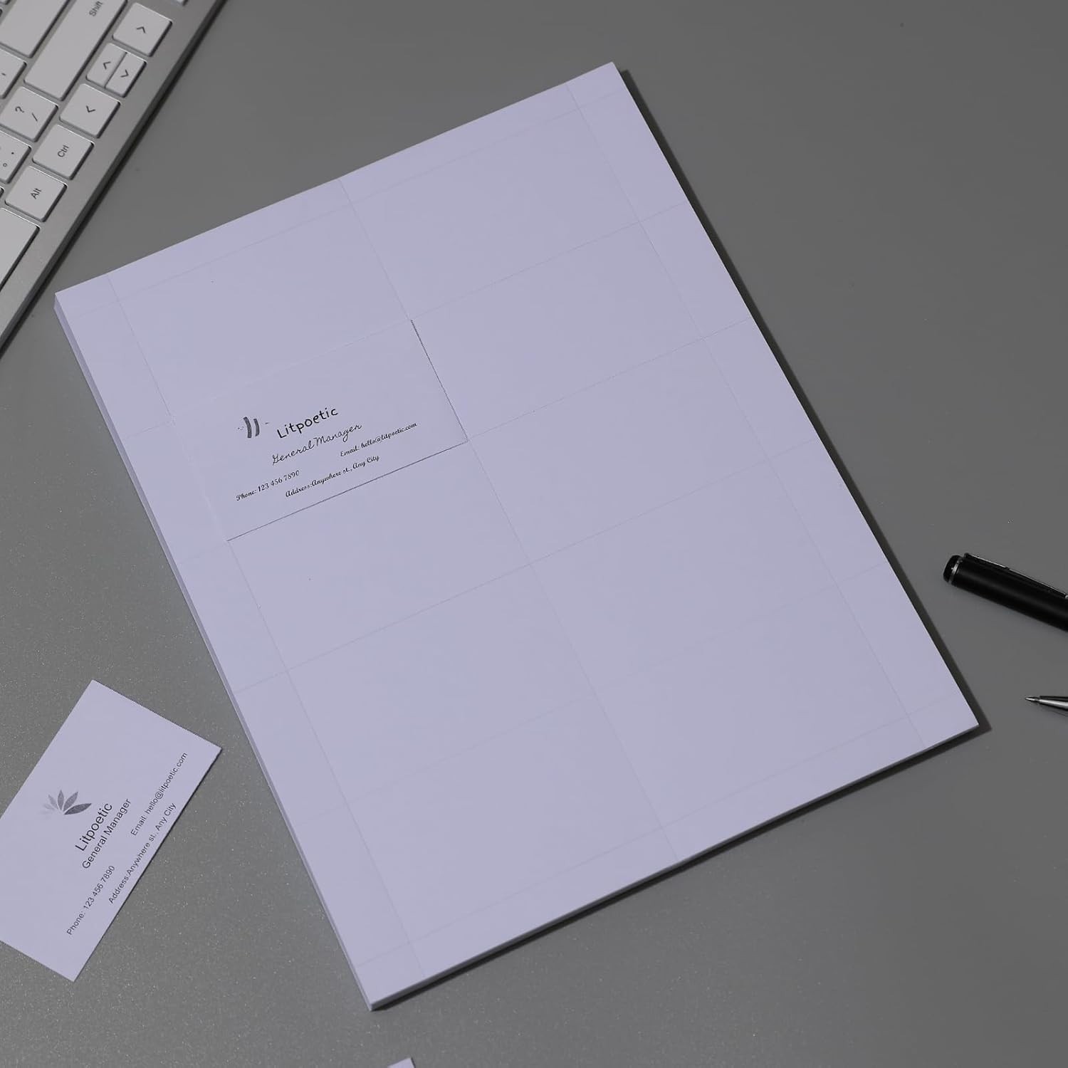 250 Piece Blank Printable Business Cards 3.5 x 2, Perforated Card Stock Paper…