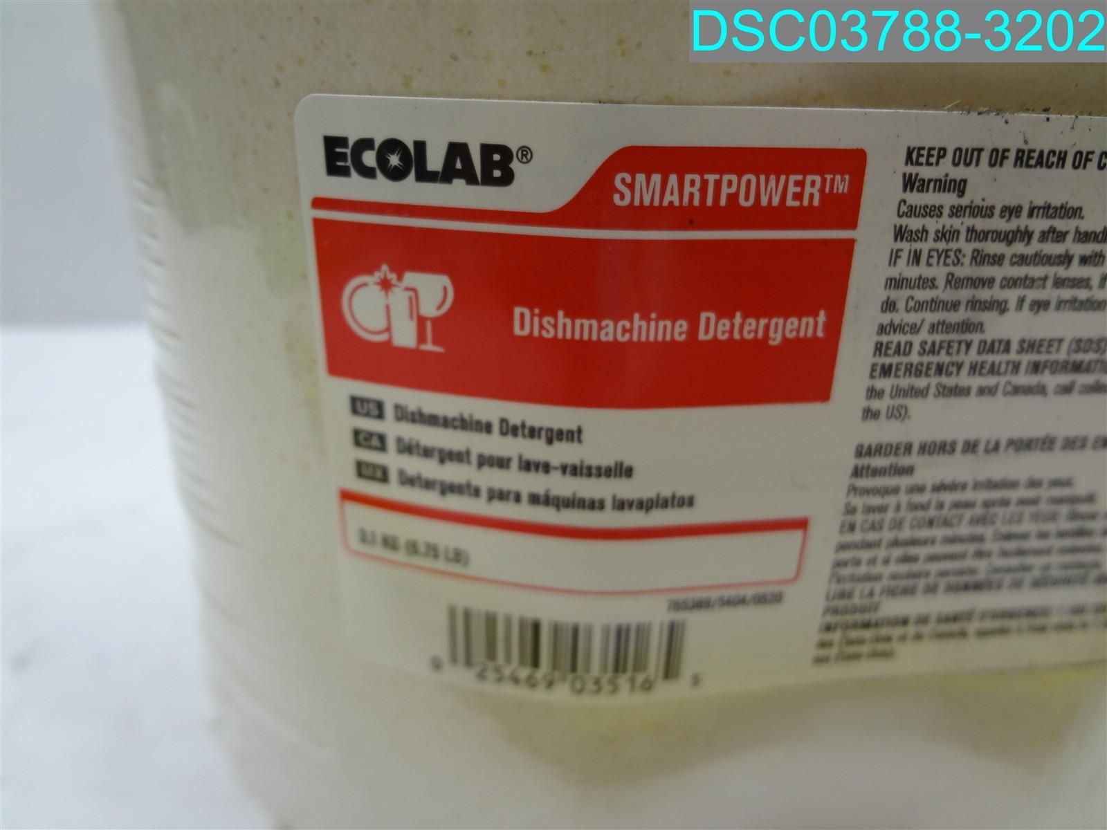 QTY=26LB(4X6.5LB): EcoLab SMARTPOWER Dishmachine Detergent 6101201 025469035165