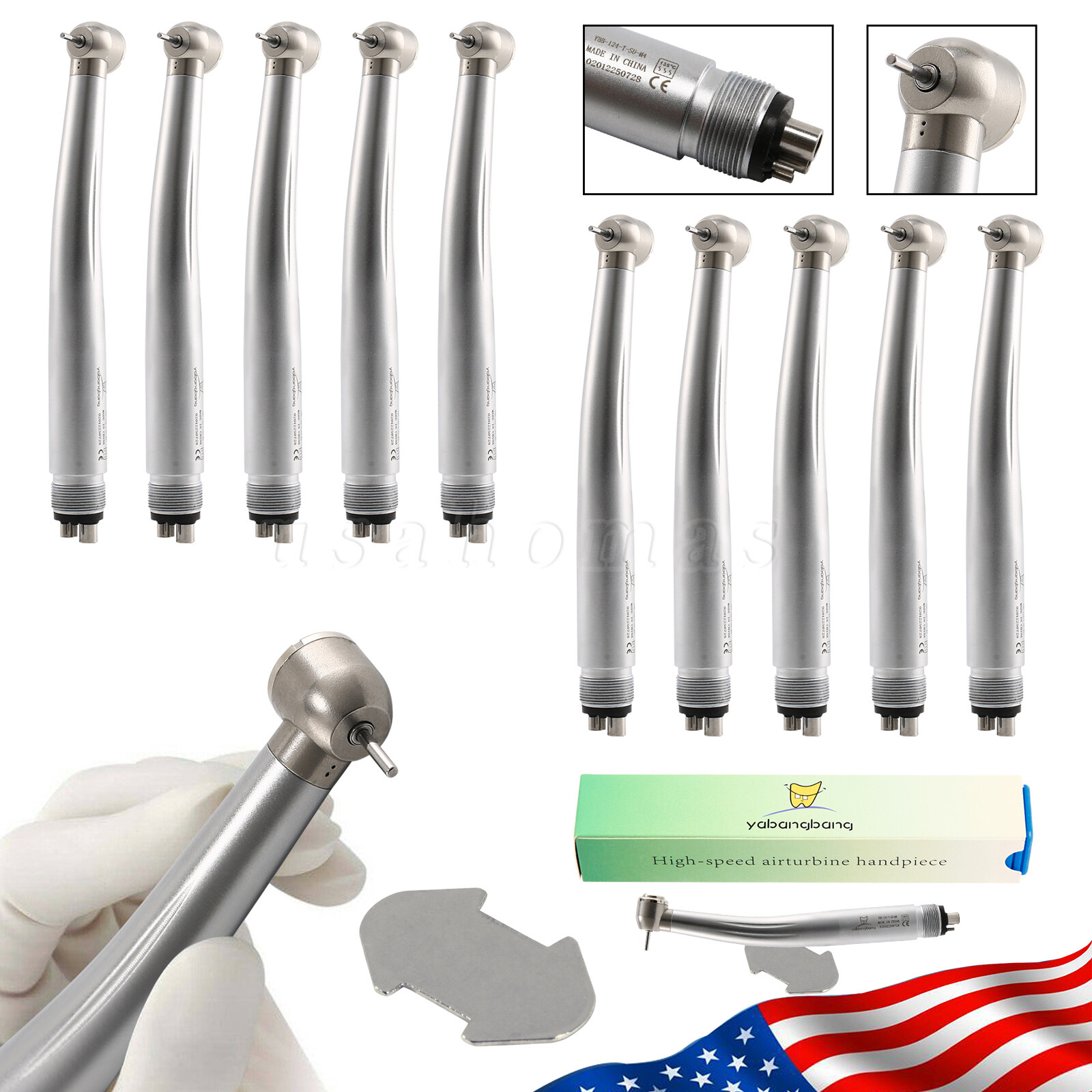 10* Yabangbang Dental High Speed Handpiece Push Turbine 4 Holes Fit NSK Pana Max