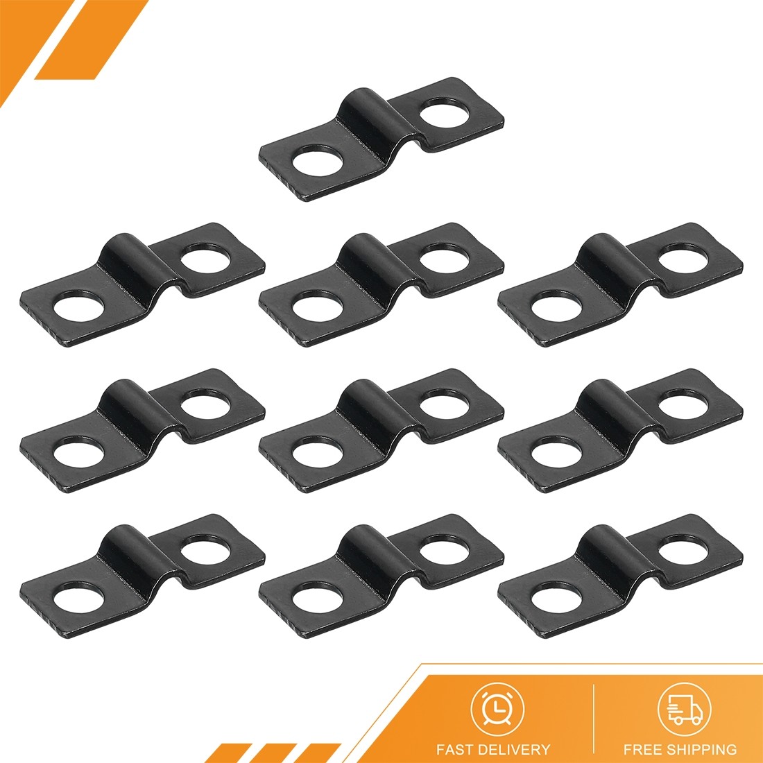 100pcs – U-Shaped Pipe Clamp 1/8 Inch(3mm) 2 Hole U-Tube Strap Clamp Black