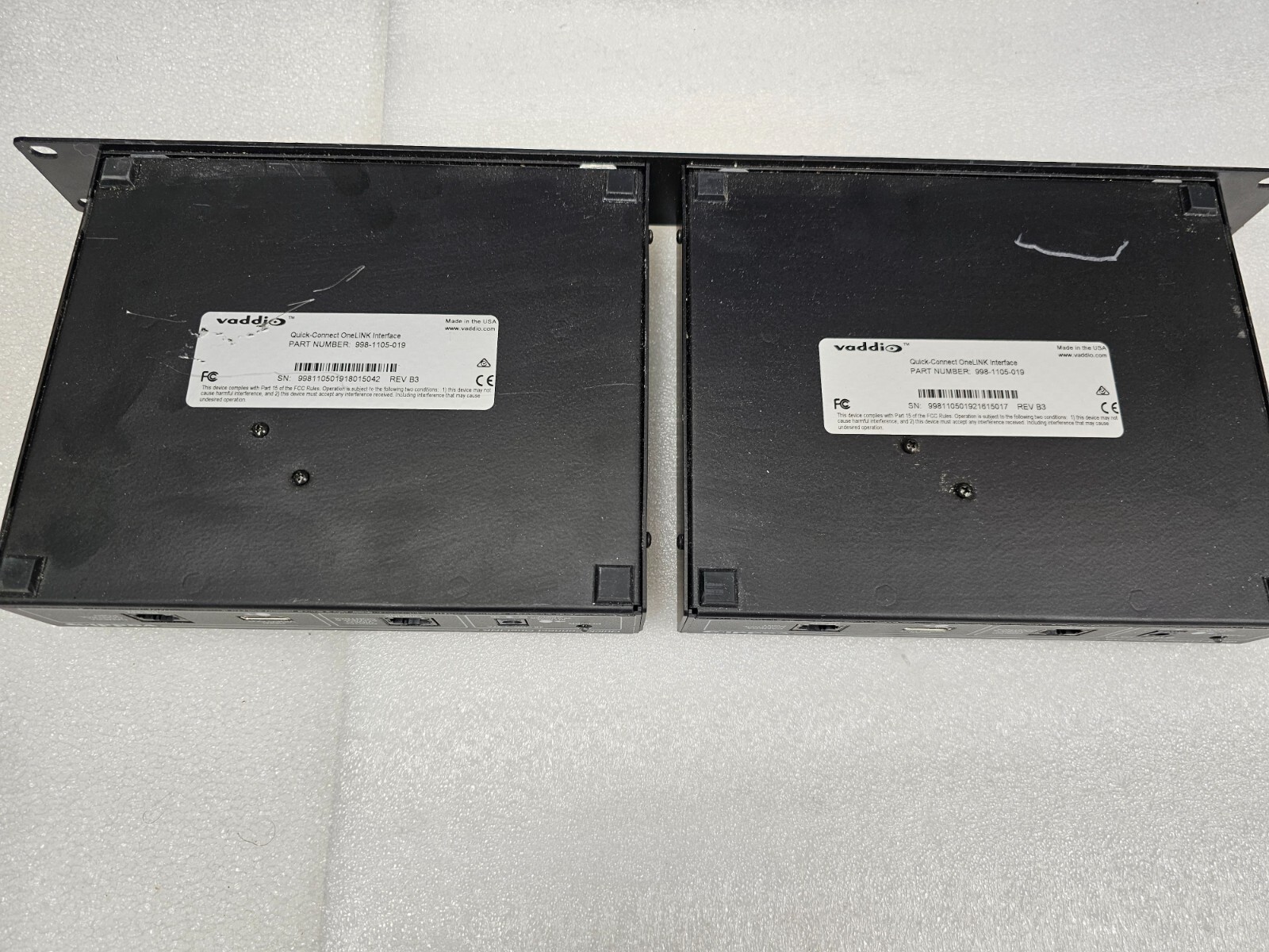 VADDIO 998-1105-019 Lot of 2 Quick-Connect OneLINK Interface With Rack Mnt No AC
