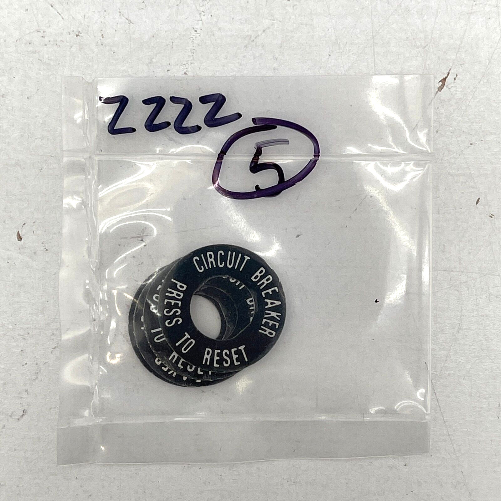 Pack of 5 Black Aluminum Reset Collar Plates for Mini Circuit Breakers