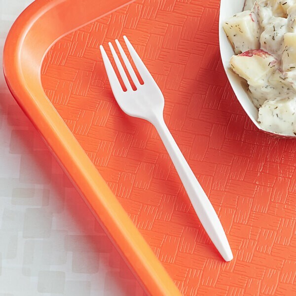 Sunnycare PP Plastic Medium Weight Forks – White – 1,000 ct, 053W