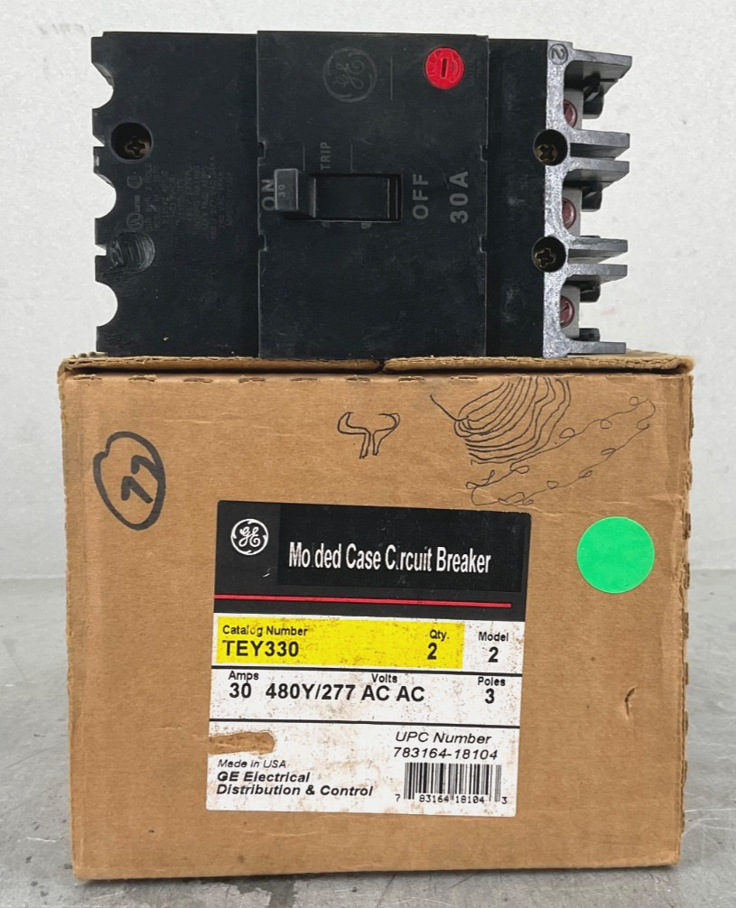 G.E. TEY330 CIRCUIT BREAKER 30 A 480VAC/277VDC TEY LINE SOLD INDIVIDUAL NEW