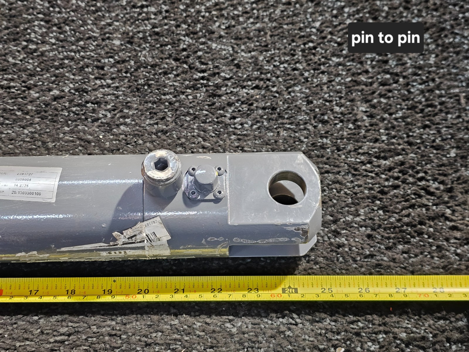 Wirtgen Hydraulic Welded Cylinder 2.89″ OD x 24″ Retracted Length x 1.31″ Rod