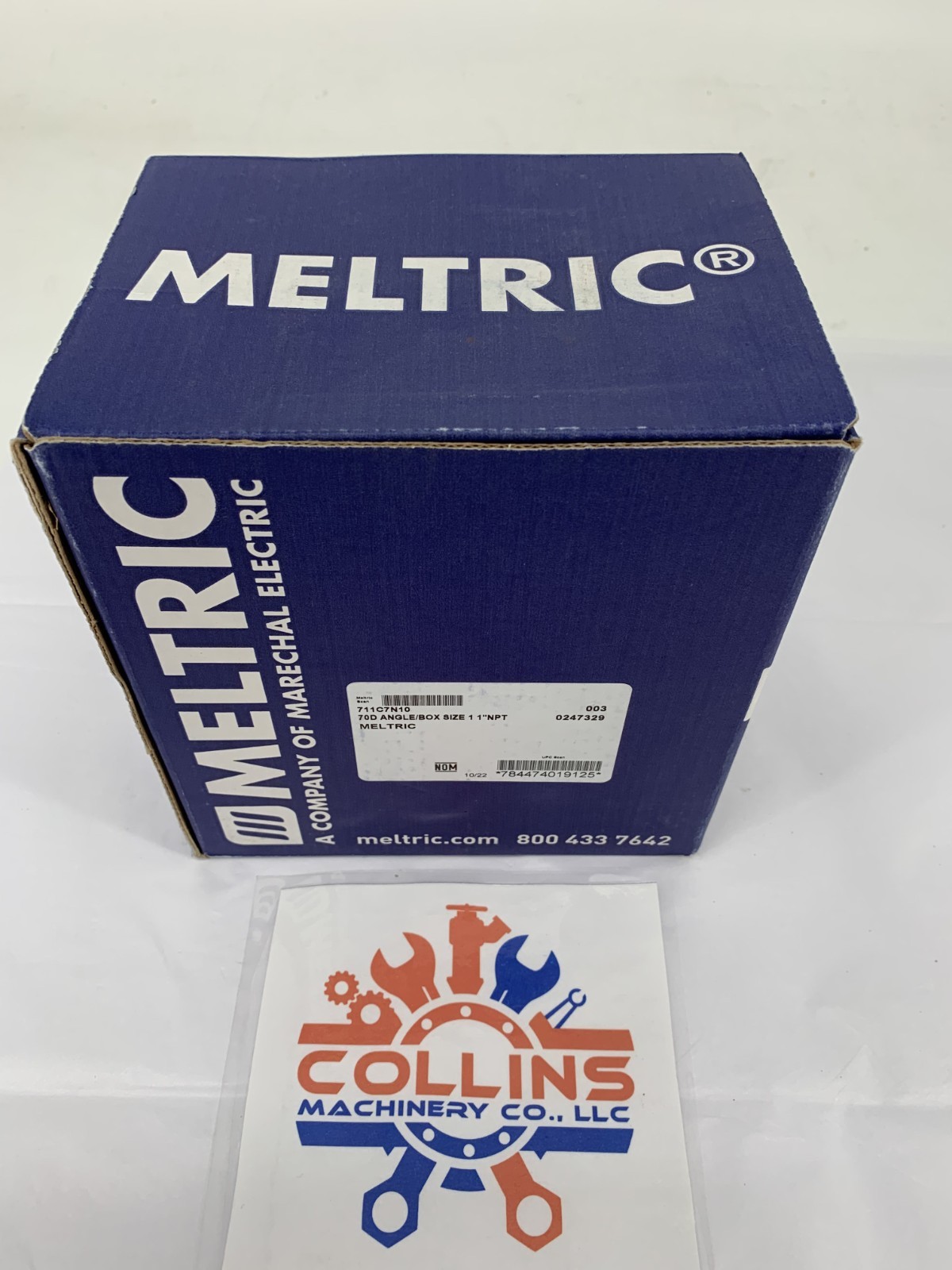 Meltric 711C7N10 70-Degree Blue Polyester Poly Box Angle Adapter Size 1 1″ NPT
