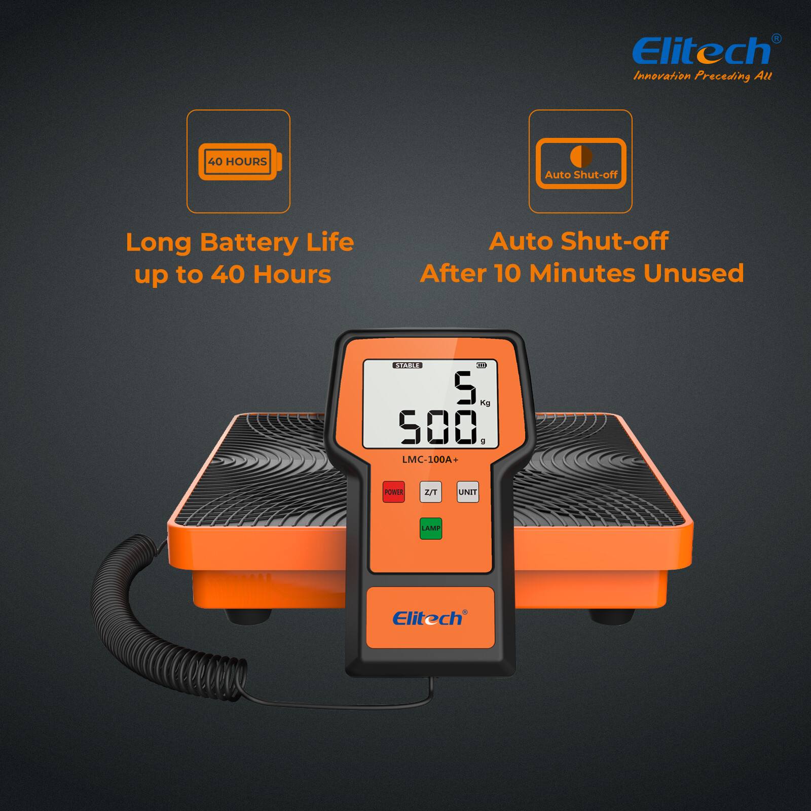 Elitech LMC-100A+ Electronic Digital Refrigerant Scale Charging HVAC 220lb 100KG