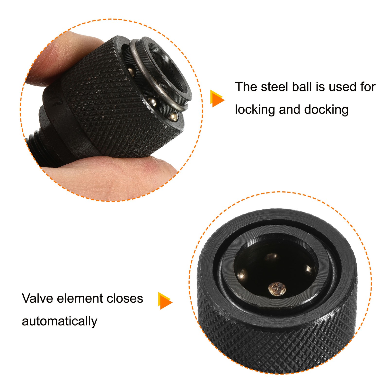 1 Set Hydraulic Quick Connect Coupler Carbon Steel M14x1.5mm Male Thread Black