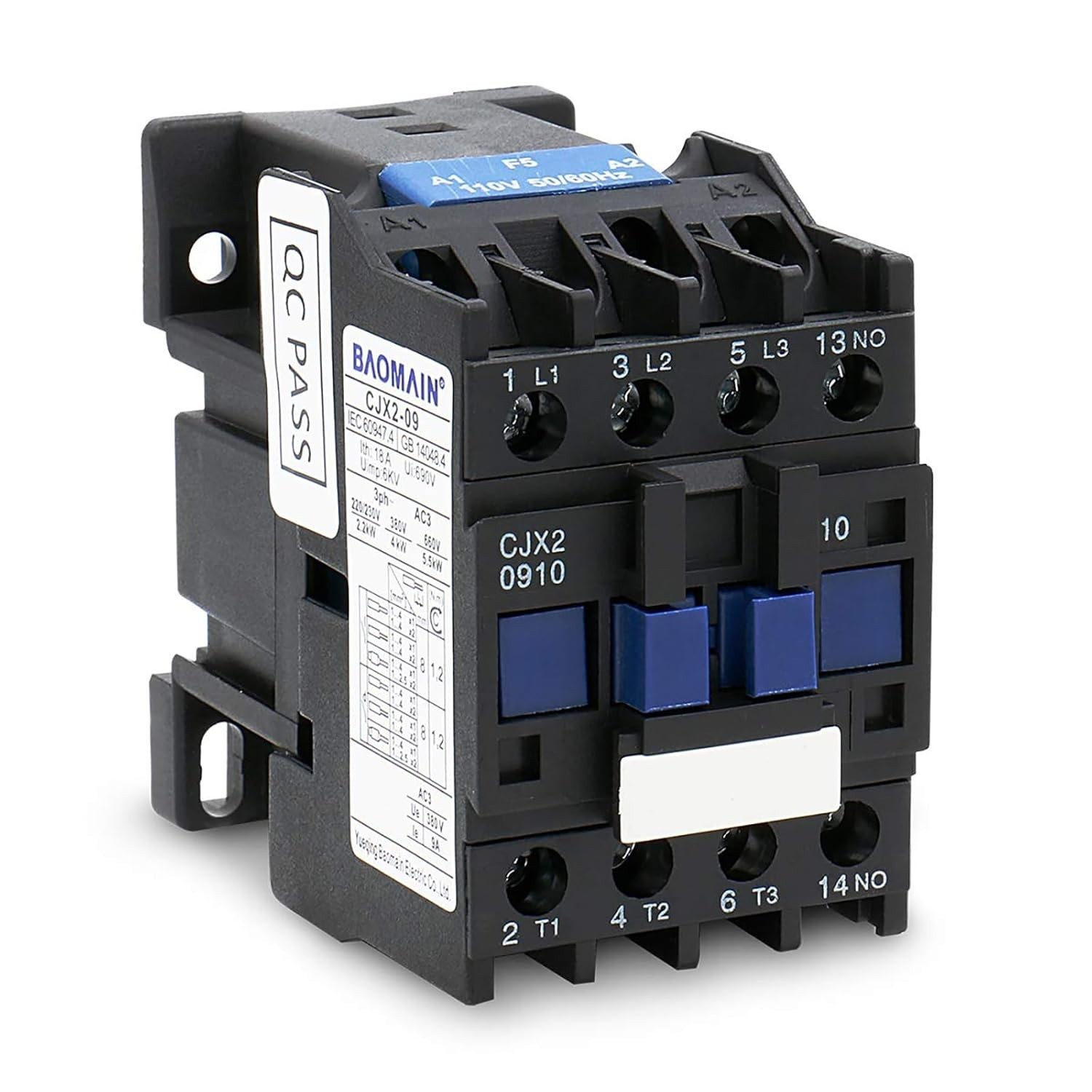 Versatile 3-Pole AC Contactor 110V 50/60Hz for Motor Starters & Control Panels