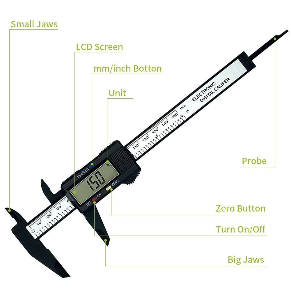 0-6 Inches Digital Caliper with Large LCD Screen and Auto-Off Feature | Inch …