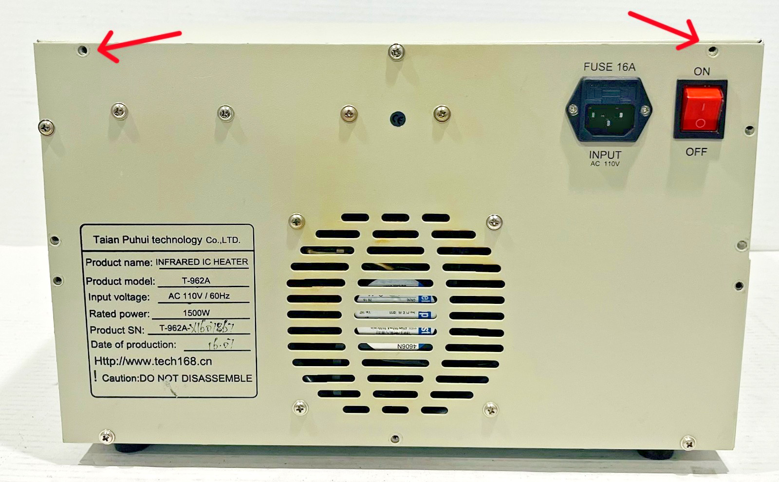 Puhui T-962A Infrared IC Heater PCB Reflow Oven 1500W AC 110V/60Hz Tested