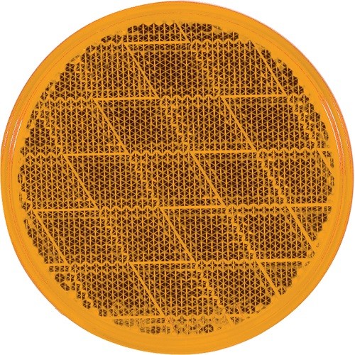 Optronics – RE21AB – REFLECTOR ROUND 3in. AMBER ADHESIVE MOUNT – (Pack of 1)