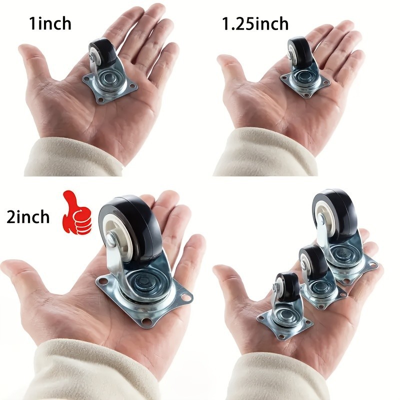 Swivel Caster Wheels with Brake – Quiet, 360° Rotating for Furniture & Carts