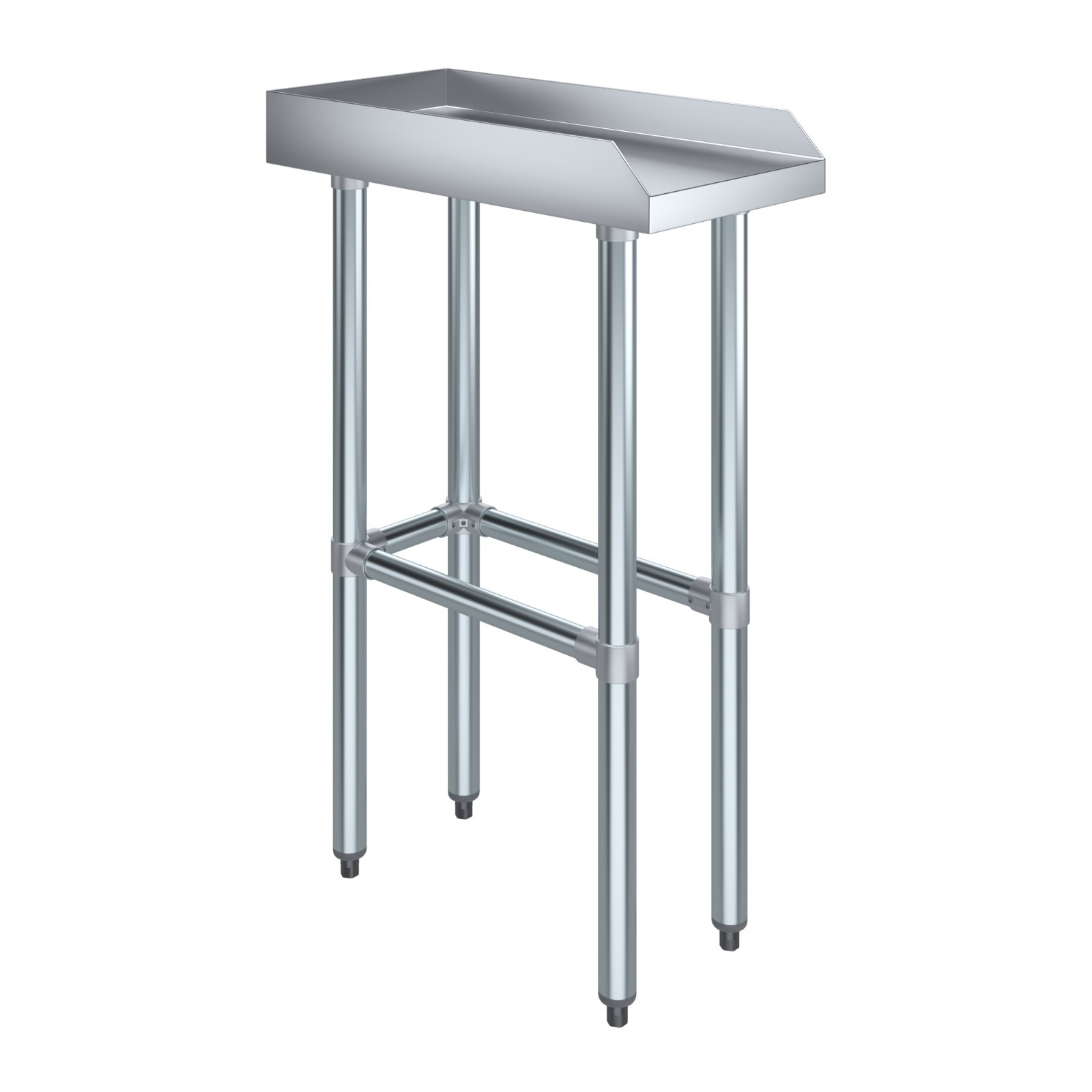Stainless Steel Work Table Open Base with Backsplash and Side Splashes, NSF