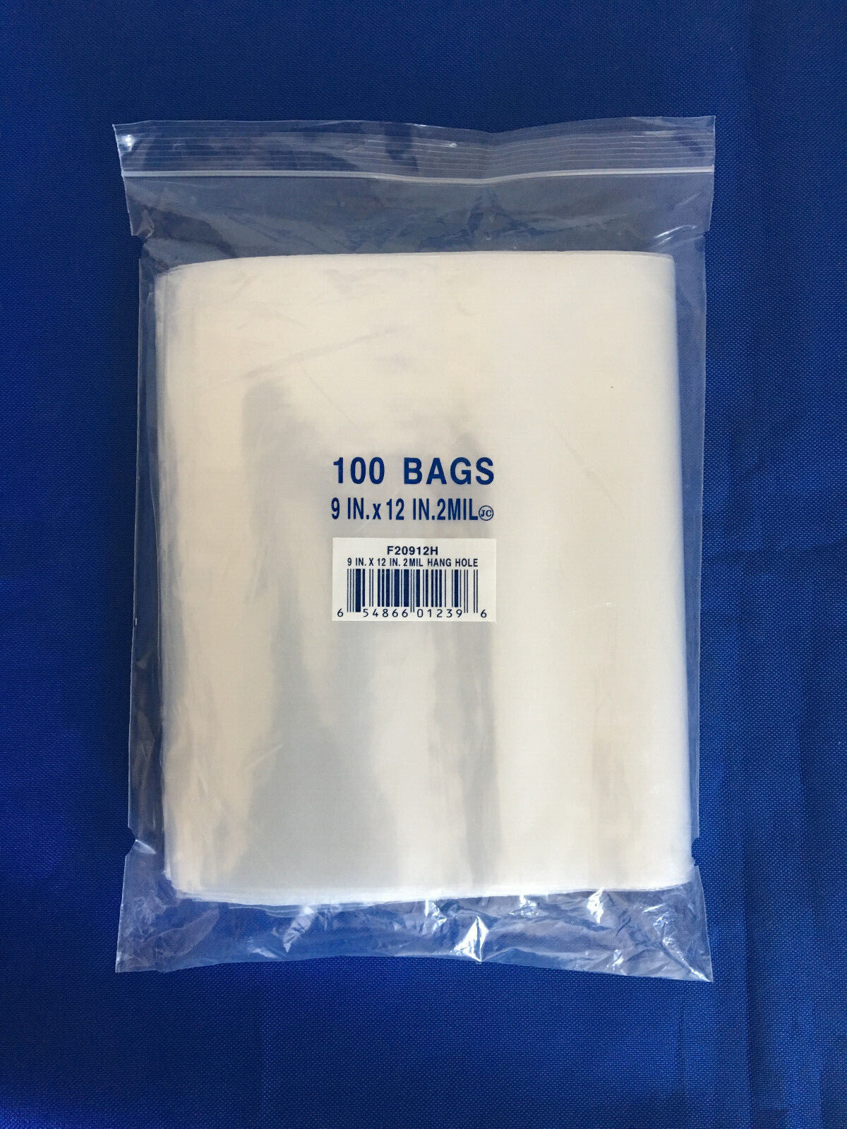 Clear Zipper Zip-Lock Seal Top Reclosable Hang Hole Plastic Poly Bags 2Mil 2-MIL