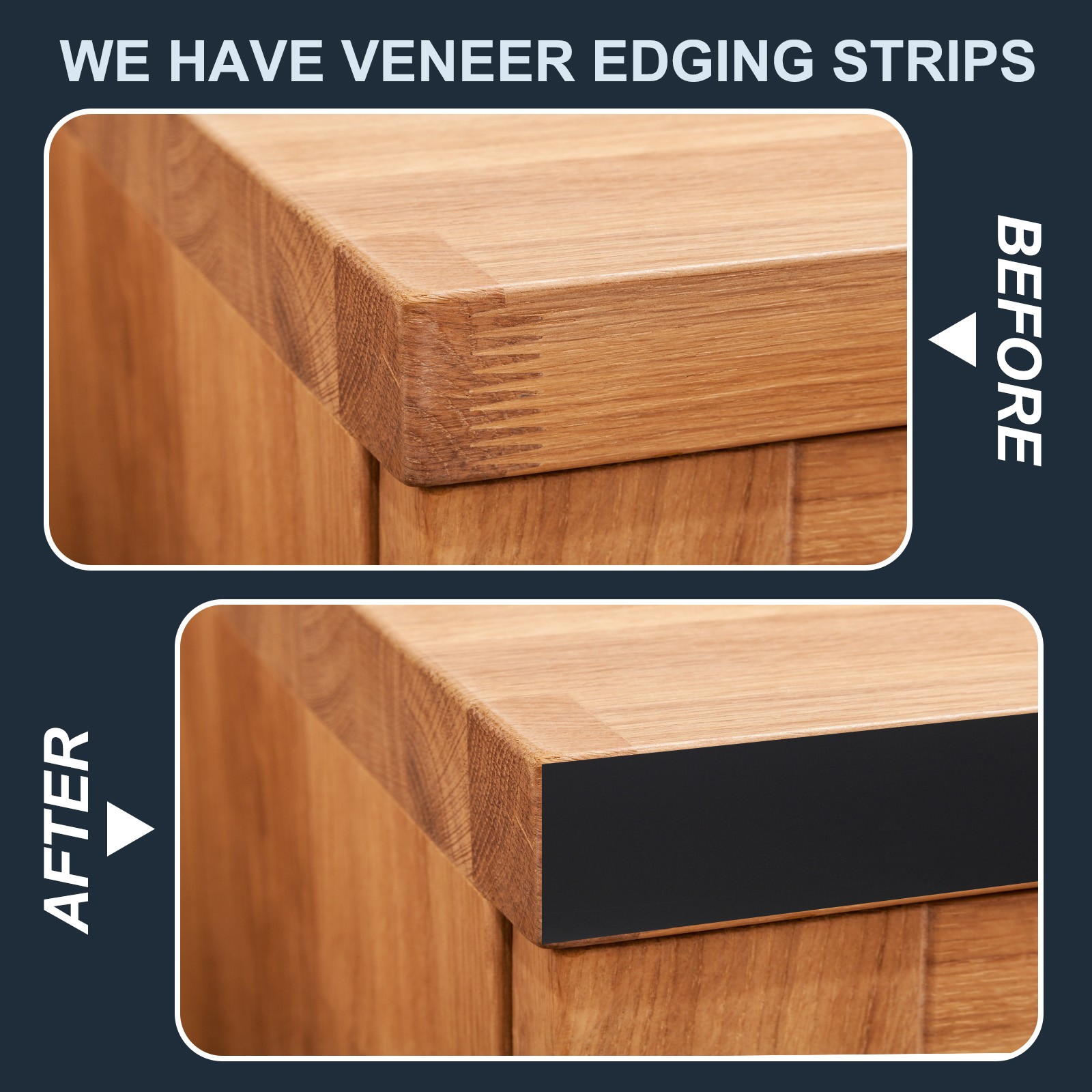 Black Edge Banding 10 ft x 1-1/8 Inch Veneer Tape Pre-glued Tape with Hot Melt