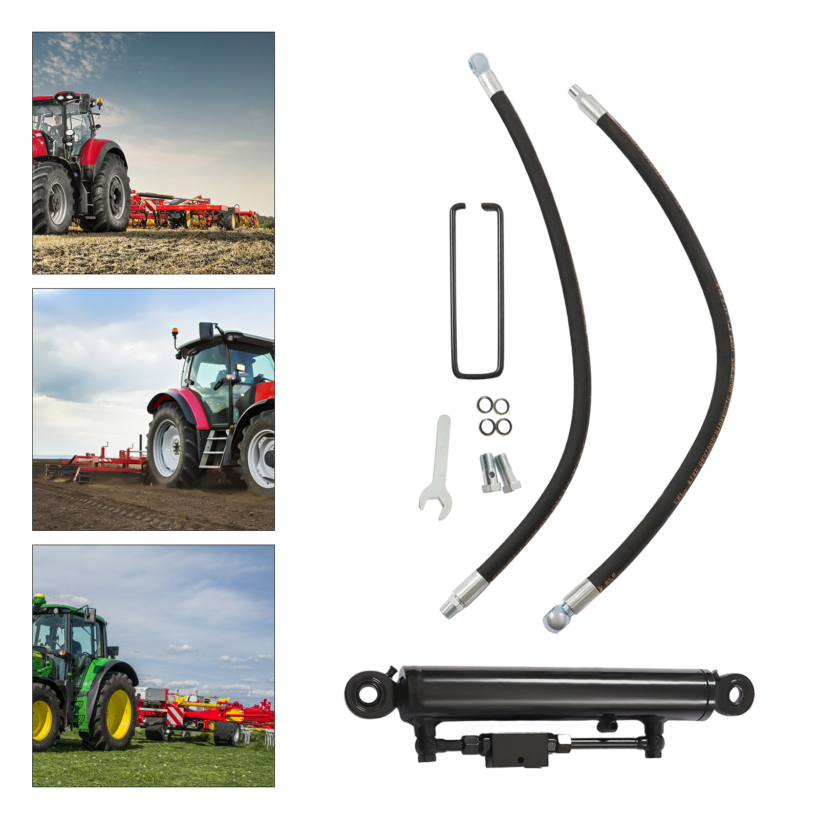 Hydraulic Top Link Cat. 1-1 with Locking Block 16 1/8- 22 7/16″ with 2* Hose